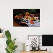 ステークス、ハンバーガー、チキン ポスター (ホームオフィス)