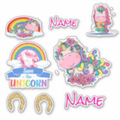 ステークボード可愛いユニコーンカスタムのビニールカットシール シール (正面)