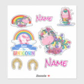 ステークボード可愛いユニコーンカスタムのビニールカットシール シール (シート)