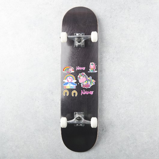 ステークボード可愛いユニコーンカスタムのビニールカットシール シール (スケートボード)
