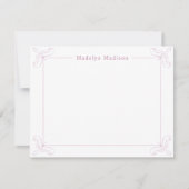 ステーショナリーパーソナライズされたシックなピンクのディティフローラ ノートカード (正面)