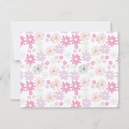 ステーショナリーパーソナライズされたシックなピンクのディティフローラ ノートカード (裏面)