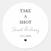 ステーショナリーモダン結婚式の引き出物を飲む ラウンドシール (正面)