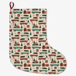 ステーションワゴンのマントル クリスマスの喜び ラージクリスマスストッキング