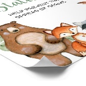 ステーション森林動物の赤ちゃんシャワーを衛生化 ポスター (角)