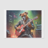 ステージでエレクトリックギターを演奏するボクサー犬 -  薄葉紙 (正面)