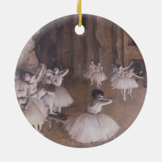 ステージのエドガー・ドガ|のバレエのリハーサル、1874年 セラミックオーナメント (裏面)