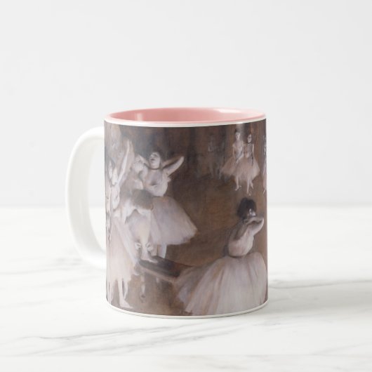 ステージのエドガー・ドガ|のバレエのリハーサル、1874年 ツートーンマグカップ (正面左)