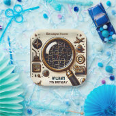 ステージの手がかりスパイエスケープルーム7th誕生日招待状 ペーパープレート (パーティー)