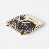 ステージの手がかりスパイエスケープルーム7th誕生日招待状 ペーパープレート (傾斜あり)