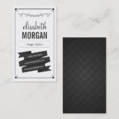 ステージアクター – レトロ白黒 名刺 (正面/裏面)