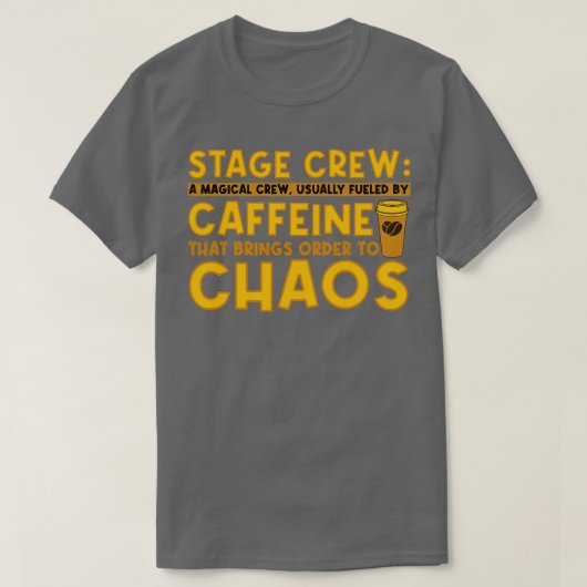 ステージクルー通常Caffeiによって煽られた魔法のクルー Tシャツ (デザイン正面)