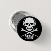 ステージクルー(スカルとクロスポッサー – バッジ) 缶バッジ (正面&裏面)