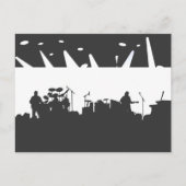 ステージコンサートのシルエットB&Wのバンド ポストカード (正面)