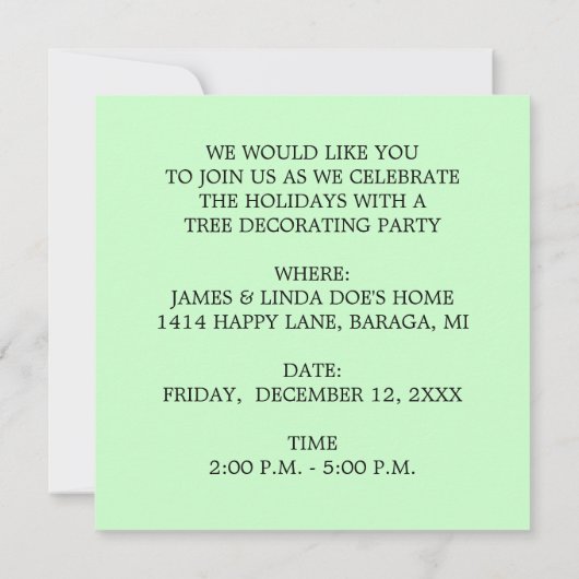 ステージコーチウエスタンクリスマスツリーパーティの招待状 招待状 (裏面)