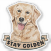 ステージゴールデンレトリエバードッグ恋人 シール (正面)