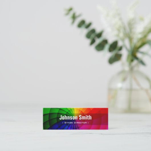 ステージディレクター – ラジアルレインボーカラー スキニー名刺 (スタンド正面)