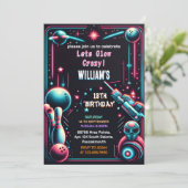 ステージネオングローアーケードガンレーザーラベル13誕生日 招待状 (スタンド正面)