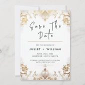 ステージフォーマルシンプル空白のクラシックエレガント結婚 セーブザデート (正面)