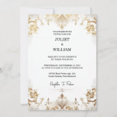 ステージフォーマルシンプル空白のクラシックエレガント結婚 招待状 (正面)