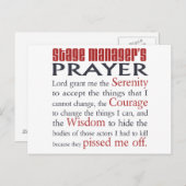 ステージマネージャの祈りの言葉 ポストカード (正面/裏面)