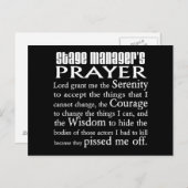 ステージマネージャの祈りの言葉 ポストカード (正面/裏面)