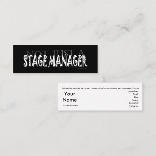 ステージマネージャー – ソーシャルメディアパーソナルカード スキニー名刺 (正面/裏面)