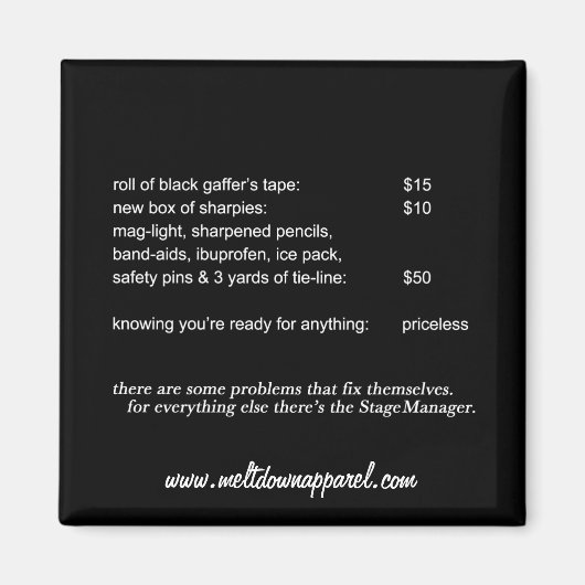 ステージマネージャ磁石（黒） マグネット (正面)