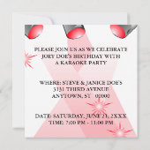 ステージライト招待状のカラオケの才能ショーのパーティー 招待状 (裏面)