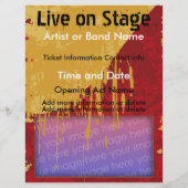 ステージレッドとタンのミュージックフライヤーでライブ チラシ (裏面)