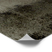 「ステージ」ティール(緑がかった色)とブラウン抽象芸術アートのポスタープリント ポスター (角)