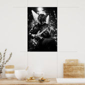 ステージB&W写真のギタリスト ポスター (キッチン)