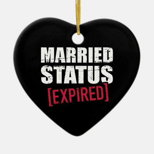 ステータス結婚したの期限切れ セラミックオーナメント (正面)