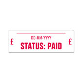 "ステータス:有料" +ポンド記号ゴム印 セルフインキングスタンプ (デザイン)