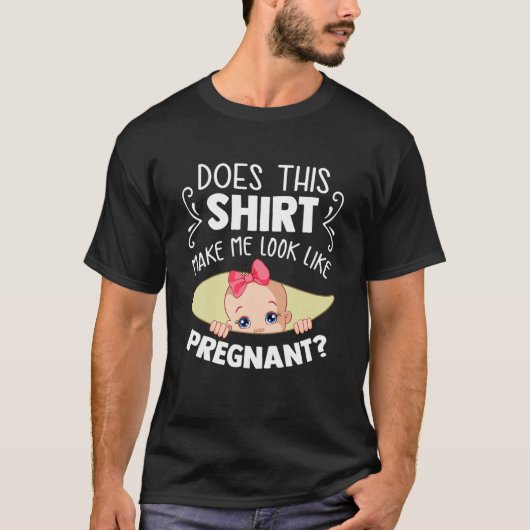 ステートメおもしろいント妊娠中の母パパベビーShowe Tシャツ (正面)