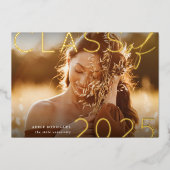 ステートメントホイル |写真卒業のお知らせ 箔招待状 (正面)