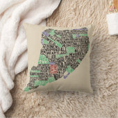 ステートンアイランドニューヨークシティワードアートマップ クッション (ブランケット)