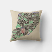 ステートンアイランドニューヨークシティワードアートマップ クッション (裏面)
