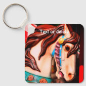 ステード静か回転木馬ウマパーソナライズされたー キーホルダー (正面)