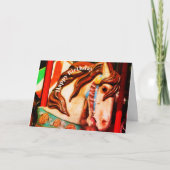 ステード静か回転木馬ホースアート誕生日 カード (正面)