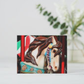 ステード静か回転木馬馬写真はがき ポストカード (スタンド正面)