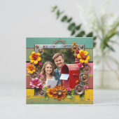 ステームパカラフルンクパーソナライズされたウェディングRSVP セーブザデート (スタンド正面)