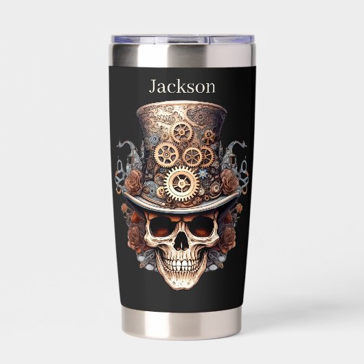 ステームパクールンク愛好家の名前を追加 保温保冷タンブラー (正面)