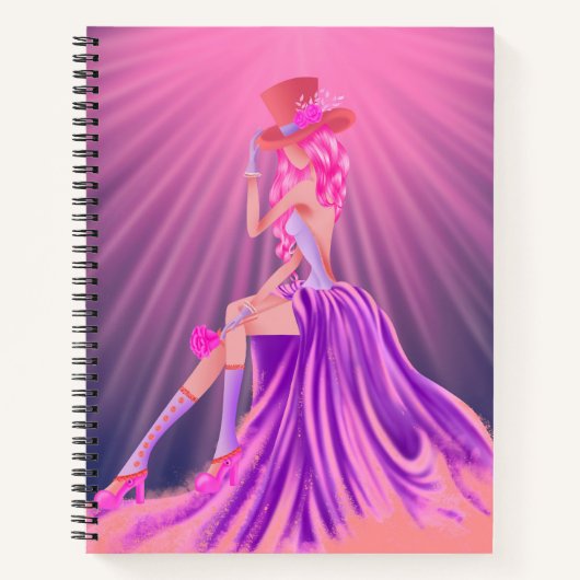 ステームパパーソナライズされたンクプロムクイーン ノートブック (正面)