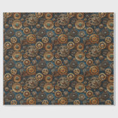 ステームパビクトリアンンクギアパターン ラッピングペーパー (フラット)