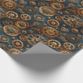ステームパビクトリアンンクギアパターン ラッピングペーパー (角)