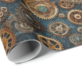 ステームパビクトリアンンクギアパターン ラッピングペーパー (ロールコーナー)