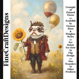 ステームパビクトリアンンクフランスのブルドッグAS8デコページ 薄葉紙