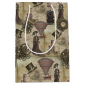 ステームパビクトリアンンク動揺してヴィンテージ工業 ミディアムペーパーバッグ (正面)