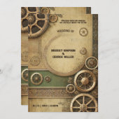 ステームパビクトリアンンク結婚ガルワーク 招待状 (正面/裏面)